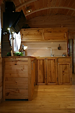 Plan de travail de la roulotte.